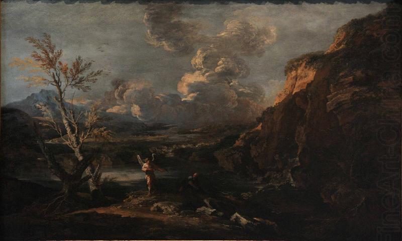 Salvator Rosa Landscape with Tobit and the angel china oil painting image